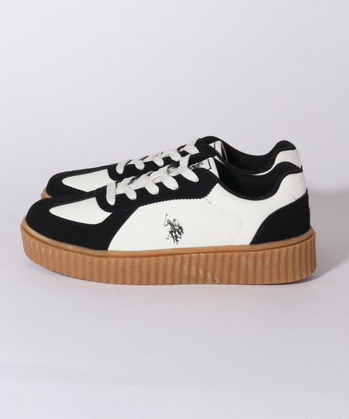 U.S. POLO ASSN.（ユーエスポロアッスン）の「【U.S. POLO ASSN./ユーエスポロアッスン】厚底ボリュームソール ワンポイント ローカット コンビネーションスニーカー（スニーカー・レディース・ホワイト/ブラック/ホワイト系その他/ホワイト系その他2/キャメル/ホワイト系その他3・22.5cm/23.0cm/23.5cm/24.0cm/24.5cm/25.0cm/25.5cm/26.0cm/26.5cm/27.0cm/28.0cm/27.5cm）」の13枚目の写真