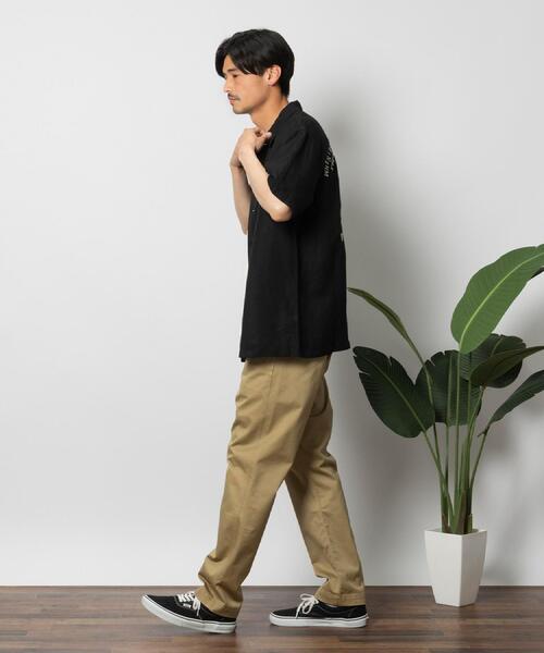 ALPHA_(アルファ)の「ALPHA(アルファ)虎刺繍リネンコットンシャツ(シャツ/ブラウス・メンズ・ブラック/オリーブ・L/XL/M)」の4枚目の写真