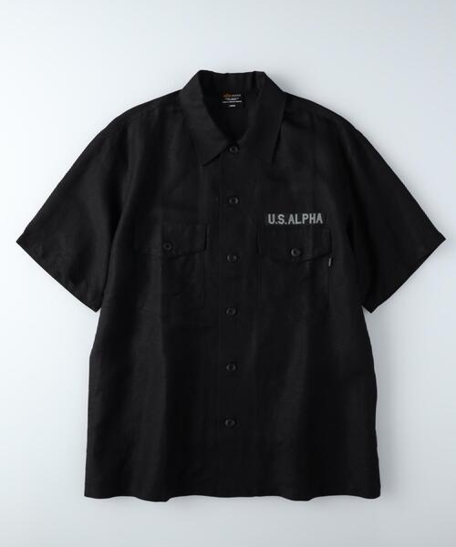 ALPHA_(アルファ)の「ALPHA(アルファ)虎刺繍リネンコットンシャツ(シャツ/ブラウス・メンズ・ブラック/オリーブ・L/XL/M)」の8枚目の写真