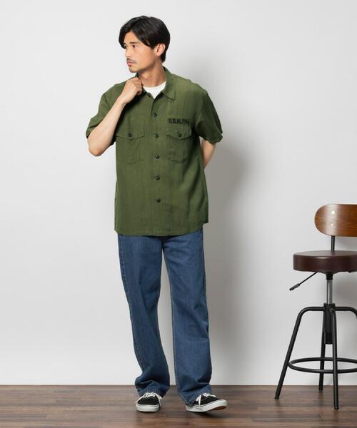 ALPHA_(アルファ)の「ALPHA(アルファ)虎刺繍リネンコットンシャツ(シャツ/ブラウス・メンズ・ブラック/オリーブ・L/XL/M)」の12枚目の写真