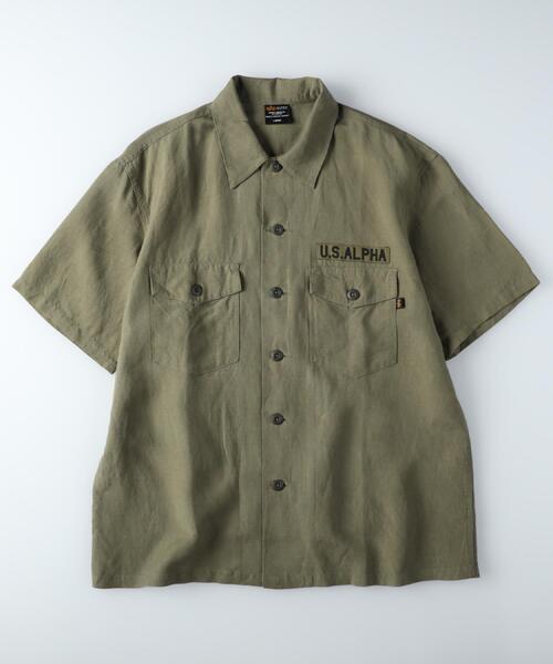 ALPHA_(アルファ)の「ALPHA(アルファ)虎刺繍リネンコットンシャツ(シャツ/ブラウス・メンズ・ブラック/オリーブ・L/XL/M)」の19枚目の写真