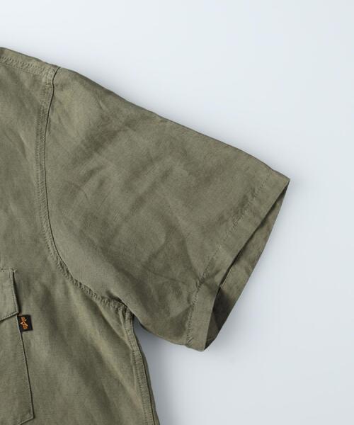 ALPHA_(アルファ)の「ALPHA(アルファ)虎刺繍リネンコットンシャツ(シャツ/ブラウス・メンズ・ブラック/オリーブ・L/XL/M)」の20枚目の写真