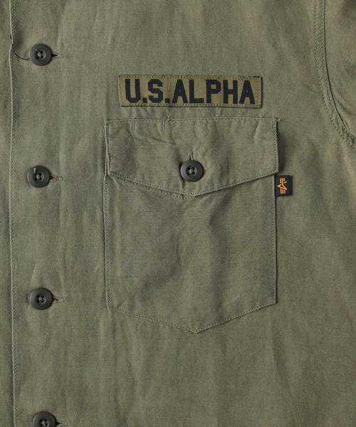 Alpha Industries（アルファインダストリーズ）の「【ALPHA】虎刺繍リネンコットンシャツ（シャツ/ブラウス・メンズ・ブラック/オリーブ・L/XL/M）」の10枚目の写真