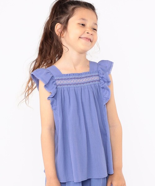 【セール】SHIPS KIDS:100~130cm / スモッキング フリル ブラウス(シャツ/ブラウス)|SHIPS(シップス)