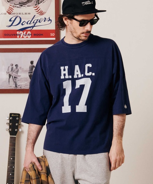 Hollywood athletic co】フットボール7分Tシャツ（Tシャツ