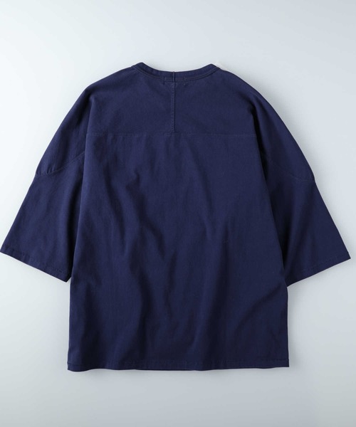 Right-on（ライトオン）の「【Hollywood athletic co】フットボール７分Ｔシャツ（Tシャツ/カットソー・メンズ・ホワイト/ネイビー・S/XL/L/M）」の7枚目の写真