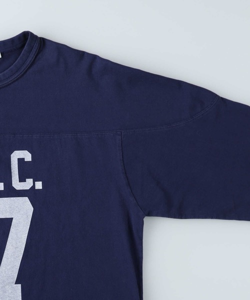 Right-on（ライトオン）の「【Hollywood athletic co】フットボール７分Ｔシャツ（Tシャツ/カットソー・メンズ・ホワイト/ネイビー・S/XL/L/M）」の9枚目の写真