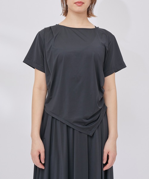 NERGY（ナージー）の「【水陸両用＆ UV】Aqua jersey ドレープTシャツ（Tシャツ/カットソー・レディース・ブラック/カーキ・FREE）」の15枚目の写真