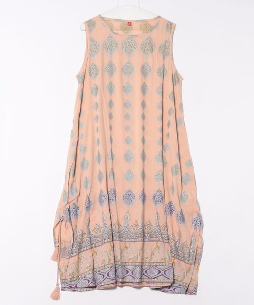 チャイハネ（チャイハネ）の「【チャイハネ】ヨウエンノースリーブワンピース（ワンピース・レディース・グリーン/ブルー/ピンク/ブラック/ダークグリーン/ブラック系その他/ベージュ・FREE）」の4枚目の写真