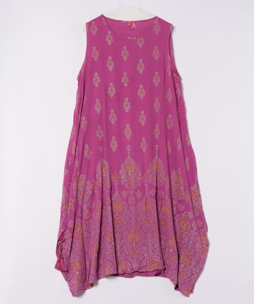 チャイハネ（チャイハネ）の「【チャイハネ】ヨウエンノースリーブワンピース（ワンピース・レディース・グリーン/ブルー/ピンク/ブラック/ダークグリーン/ブラック系その他/ベージュ・FREE）」の7枚目の写真