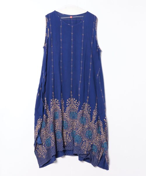 チャイハネ（チャイハネ）の「【チャイハネ】ヨウエンノースリーブワンピース（ワンピース・レディース・グリーン/ブルー/ピンク/ブラック/ダークグリーン/ブラック系その他/ベージュ・FREE）」の8枚目の写真