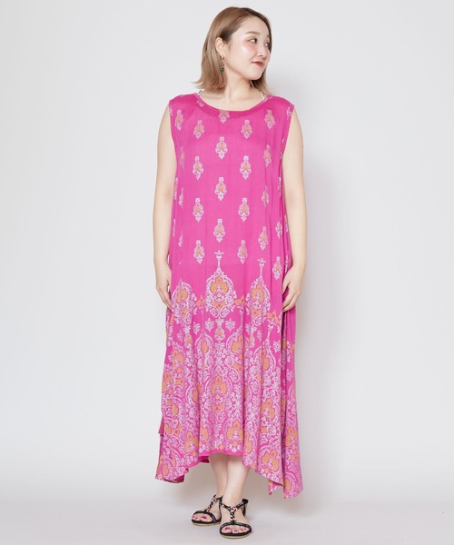 チャイハネ（チャイハネ）の「【チャイハネ】ヨウエンノースリーブワンピース（ワンピース・レディース・グリーン/ブルー/ピンク/ブラック/ダークグリーン/ブラック系その他/ベージュ・FREE）」の15枚目の写真