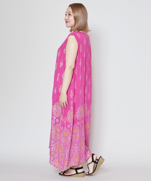 チャイハネ（チャイハネ）の「【チャイハネ】ヨウエンノースリーブワンピース（ワンピース・レディース・グリーン/ブルー/ピンク/ブラック/ダークグリーン/ブラック系その他/ベージュ・FREE）」の16枚目の写真