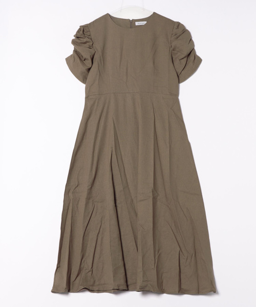 Jayro（ジャイロ）の「綿麻袖デザインワンピース（ワンピース・レディース・ベージュ/ダークブラウン/ブラック・FREE）」の6枚目の写真