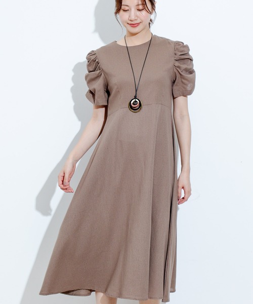 Jayro（ジャイロ）の「綿麻袖デザインワンピース（ワンピース・レディース・ベージュ/ダークブラウン/ブラック・FREE）」の22枚目の写真