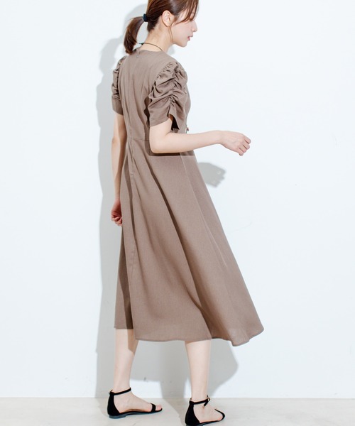 Jayro（ジャイロ）の「綿麻袖デザインワンピース（ワンピース・レディース・ベージュ/ダークブラウン/ブラック・FREE）」の20枚目の写真