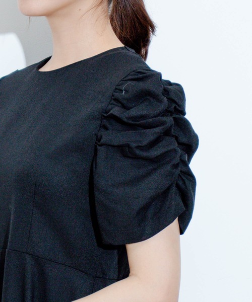 Jayro（ジャイロ）の「綿麻袖デザインワンピース（ワンピース・レディース・ベージュ/ダークブラウン/ブラック・FREE）」の14枚目の写真