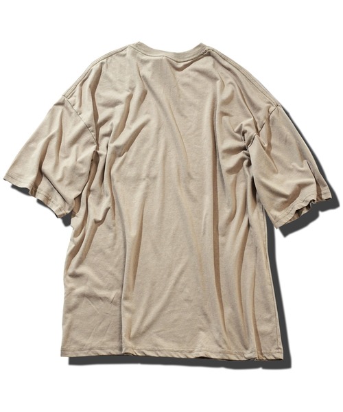 jiggys shop（ジギーズショップ）の「スノーウォッシュ加工ワイドポケット付きオーバーサイズクルーネック半袖Tシャツカットソー（Tシャツ/カットソー・メンズ・ベージュ/ブラック/カーキ・MEDIUM/LARGE/X-LARGE）」の7枚目の写真