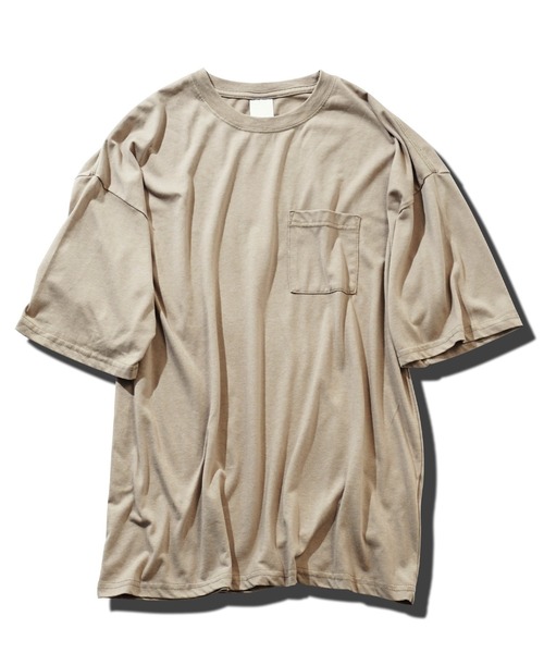 jiggys shop（ジギーズショップ）の「スノーウォッシュ加工ワイドポケット付きオーバーサイズクルーネック半袖Tシャツカットソー（Tシャツ/カットソー・メンズ・ベージュ/ブラック/カーキ・MEDIUM/LARGE/X-LARGE）」の12枚目の写真
