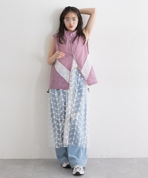 RAGEBLUE（レイジブルー）の「切替シアーナイロンベスト（ベスト・レディース・ピンク/グレー/ネイビー・FREE）」の9枚目の写真