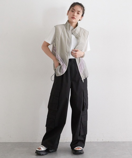 RAGEBLUE（レイジブルー）の「切替シアーナイロンベスト（ベスト・レディース・ピンク/グレー/ネイビー・FREE）」の4枚目の写真