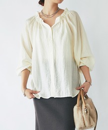 un dix cors | シボボイルスキッパーブラウス(シャツ/ブラウス)