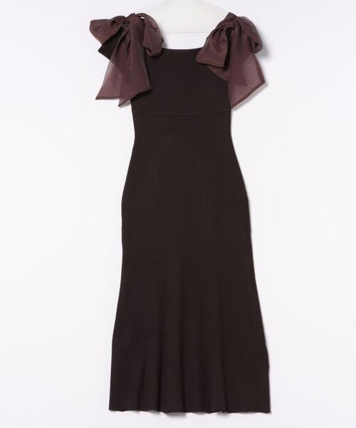MERCURYDUO（マーキュリーデュオ）の「ショルダーリボンニットワンピース（ワンピース・レディース・ブラック/ブラウン・SMALL/MEDIUM）」の2枚目の写真