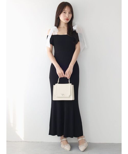 MERCURYDUO(マーキュリーデュオ)の「ショルダーリボンニットワンピース(ワンピース・レディース・ブラック/ブラウン・SMALL/MEDIUM)」の21枚目の写真
