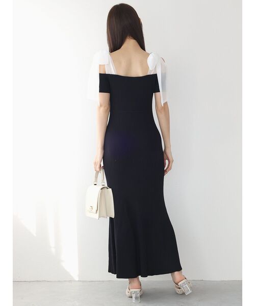 MERCURYDUO（マーキュリーデュオ）の「ショルダーリボンニットワンピース（ワンピース・レディース・ブラック/ブラウン・SMALL/MEDIUM）」の5枚目の写真