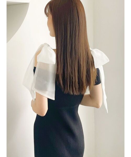 MERCURYDUO（マーキュリーデュオ）の「ショルダーリボンニットワンピース（ワンピース・レディース・ブラック/ブラウン・SMALL/MEDIUM）」の9枚目の写真