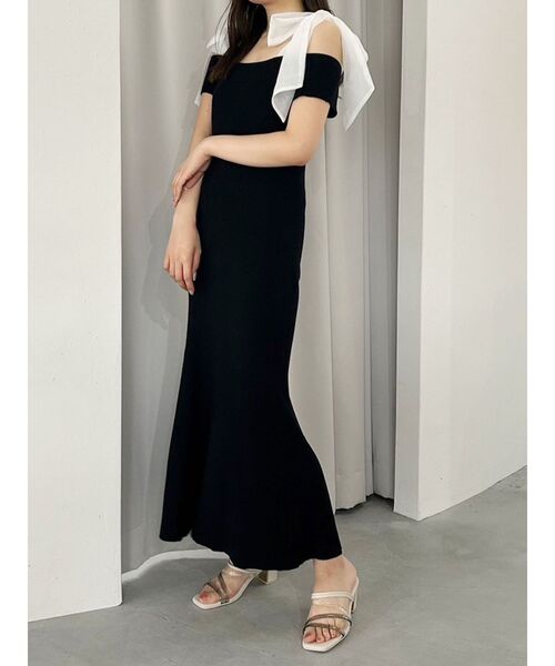 MERCURYDUO（マーキュリーデュオ）の「ショルダーリボンニットワンピース（ワンピース・レディース・ブラック/ブラウン・SMALL/MEDIUM）」の11枚目の写真