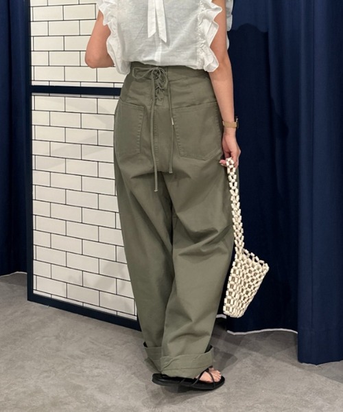 RODEO CROWNS WIDE BOWL（ロデオクラウンズワイドボウル）の「バックレースアップパンツ（その他パンツ・レディース・アイボリー/カーキ/ブルー・SMALL/MEDIUM）」の2枚目の写真