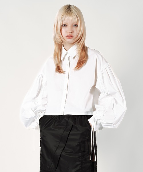 Wizzard(ウィザード)の「Wizzard ウィザード / BOMBER SLEEVE SHIRTS ボンバースリーブシャツ / W24AW-SH060(シャツ/ブラウス・レディース・ホワイト/ブラック/ブルー・2)」の2枚目の写真