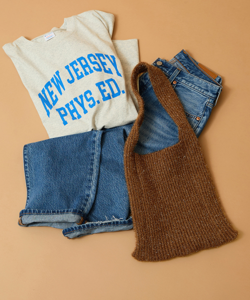 JOURNAL STANDARD relume（ジャーナルスタンダード　レリューム）の「RELUME kirakira Knit BAG（クラッチバッグ・レディース・ブラウン/サックスブルー/チャコールグレー・FREE）」の7枚目の写真