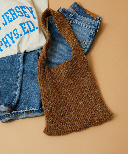 JOURNAL STANDARD relume（ジャーナルスタンダード　レリューム）の「RELUME kirakira Knit BAG（クラッチバッグ・レディース・ブラウン/サックスブルー/チャコールグレー・FREE）」の8枚目の写真