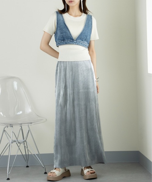 MAISON BREEZE（メゾンブリーズ）の「【MAISON BREEZE】メタリックプリーツSK 223-844-6027 DTK（スカート・レディース・ゴールド/ブラック/シルバー・FREE）」の9枚目の写真