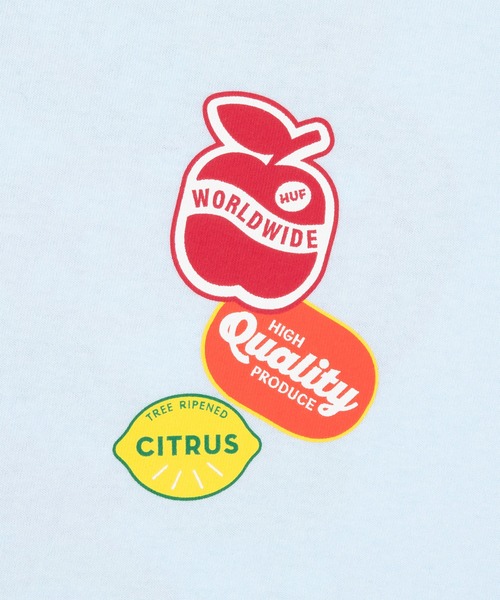 HUF（ハフ）の「FRUITSTAND TEE  / HUF ハフ 半袖 プリント Tシャツ（Tシャツ/カットソー・メンズ・ブラック/サックスブルー/ホワイト・SMALL/MEDIUM/LARGE/X-LARGE/XX-LARGE）」の19枚目の写真