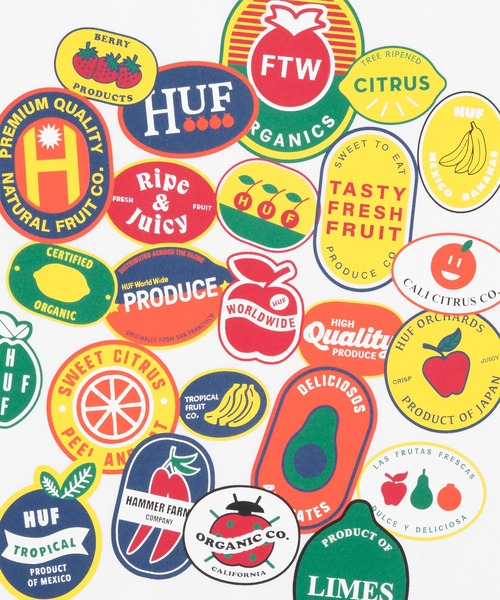 HUF（ハフ）の「FRUITSTAND TEE  / HUF ハフ 半袖 プリント Tシャツ（Tシャツ/カットソー・メンズ・ブラック/サックスブルー/ホワイト・SMALL/MEDIUM/LARGE/X-LARGE/XX-LARGE）」の10枚目の写真