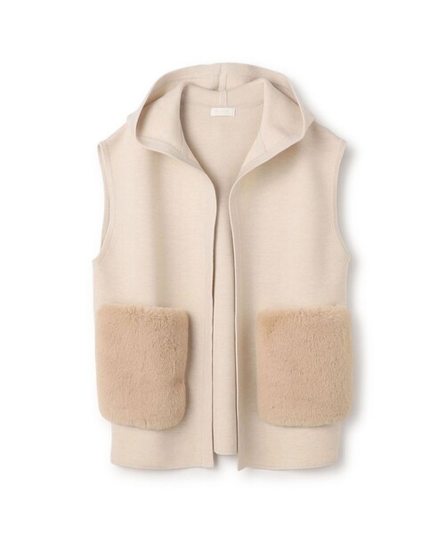 24AW 完売品✨ボールジィ ウールポリエステルミラノリブフーディジレ ベージュ BALLSEY（ボールジィ）の「ウールポリエステルミラノリブ