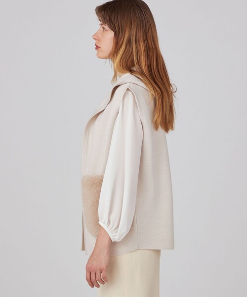 24AW 完売品✨ボールジィ ウールポリエステルミラノリブフーディジレ ベージュ 24AW 完売品✨ボールジィ ウールポリエステルミラノリブフーディ