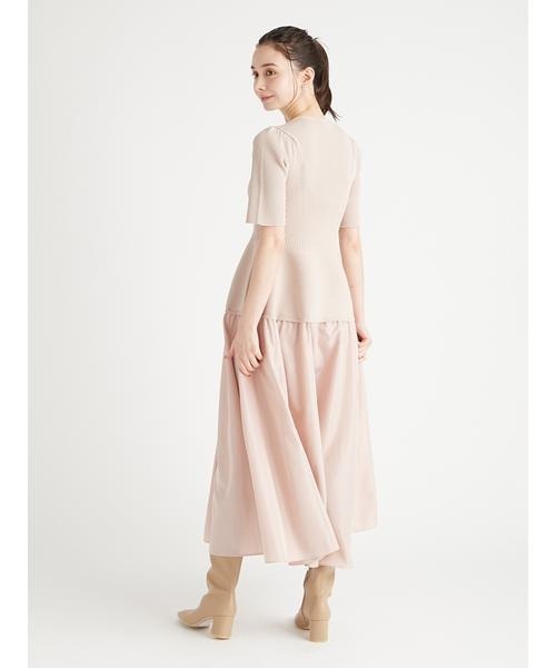 CELFORD（セルフォード）の「ニットドッキングタフタワンピース