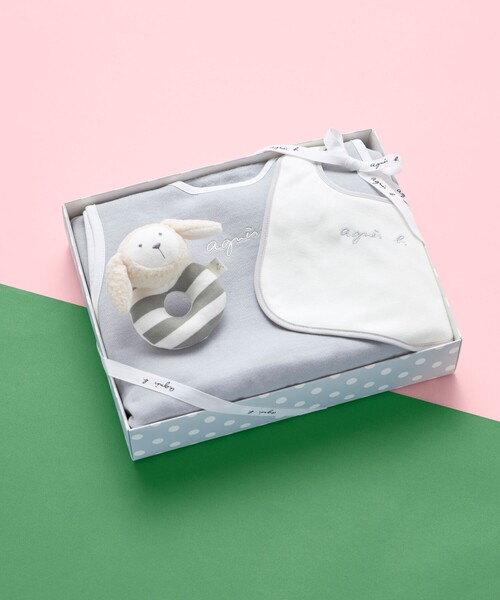 agnes b.（アニエスベー）の「WEB限定 GIFT BOX SET ベビーギフトボックス 3点セット（その他ベビー用品・キッズ・グレー系その他・FREE）」の3枚目の写真