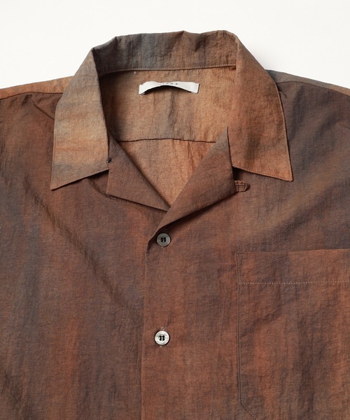 JIEDA(ジエダ)の「DYED NYLON OPEN COLLAR SHIRT S/S(シャツ/ブラウス・メンズ・ブラウン系・1/2)」の5枚目の写真