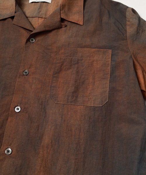 JIEDA(ジエダ)の「DYED NYLON OPEN COLLAR SHIRT S/S(シャツ/ブラウス・メンズ・ブラウン系・1/2)」の4枚目の写真