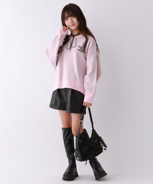 repipi armario（レピピ アルマリオ）の「フェイクレザーショートパンツ（その他パンツ・キッズ・ブラック/ブラウン・SMALL/MEDIUM/LARGE）」の6枚目の写真