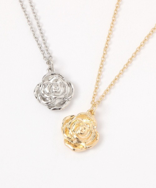 Heather（ヘザー）の「ローズモチーフネックレス　142026（ネックレス・レディース・シルバー/ゴールド・ONE SIZE）」の3枚目の写真