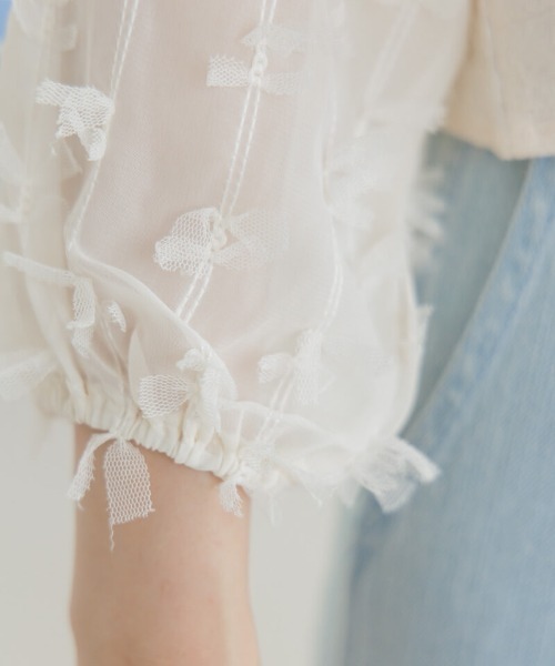 flower（フラワー）の「バタフライリボントップ（シャツ/ブラウス・レディース・ブラック/アイボリー・FREE）」の10枚目の写真