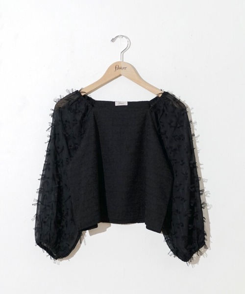 flower（フラワー）の「バタフライリボントップ（シャツ/ブラウス・レディース・ブラック/アイボリー・FREE）」の17枚目の写真