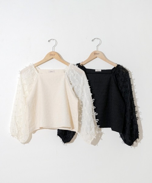flower（フラワー）の「バタフライリボントップ（シャツ/ブラウス・レディース・ブラック/アイボリー・FREE）」の18枚目の写真