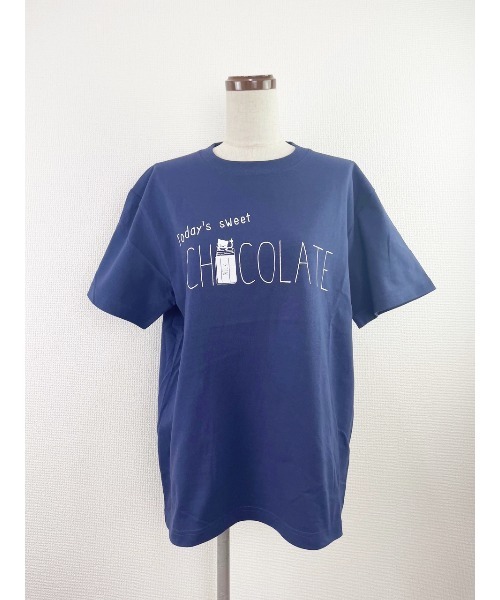 Rydia（リディア）の「チョコレートTEE（Tシャツ/カットソー・レディース・ホワイト/ブラウン/ネイビー・M）」の3枚目の写真